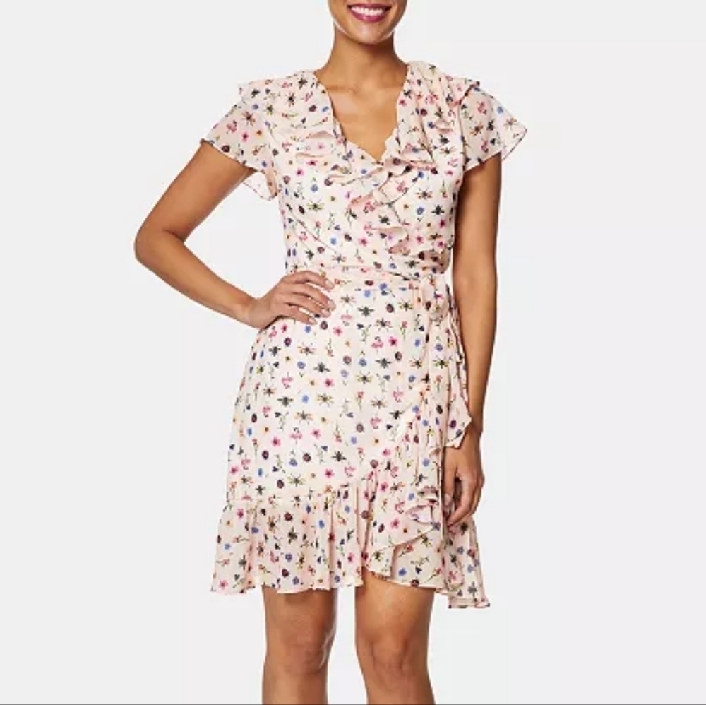 Betsey Johnson Bug Garden Wrap Dress Size 0P